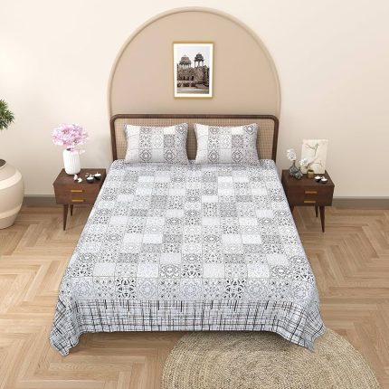Pure Cotton King Bedsheet With 2 Pillow Covers