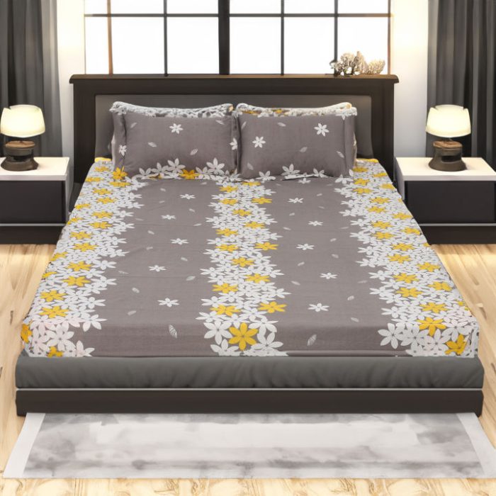 Cotton King Bedsheet With 2 Pillow Covers - Image 1