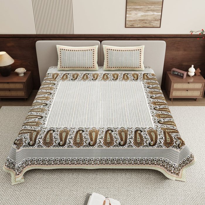 Super King Size Double Bedsheet with 2 Pillow Covers - Image 1