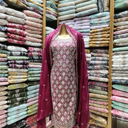 জর্জেট অল ওভার কাজ করা