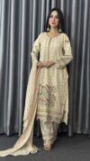 অফ-হোয়াইট এলিগেন্স এমব্রয়ডারি থ্রি-পিস - Image 3