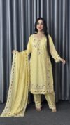 Indian Silk Full Body Embroidered 3pes - Image 5